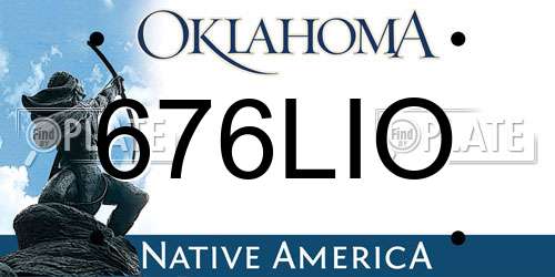 676LIO Oklahoma License Plate