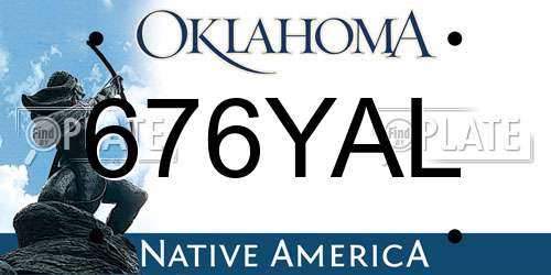 676YAL Oklahoma License Plate