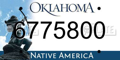 6775800 Oklahoma License Plate
