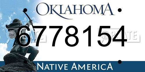6778154 Oklahoma License Plate