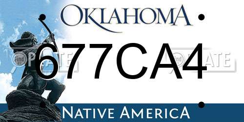 677CA4 Oklahoma License Plate