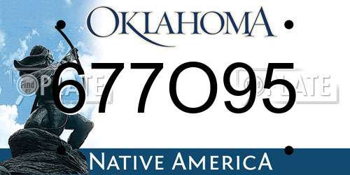 677O95 Oklahoma License Plate