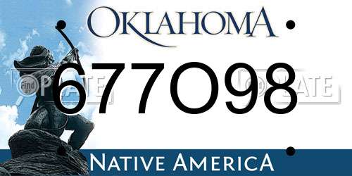 677O98 Oklahoma License Plate