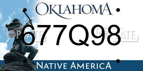 677Q98 Oklahoma License Plate