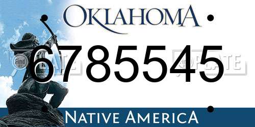 6785545 Oklahoma License Plate