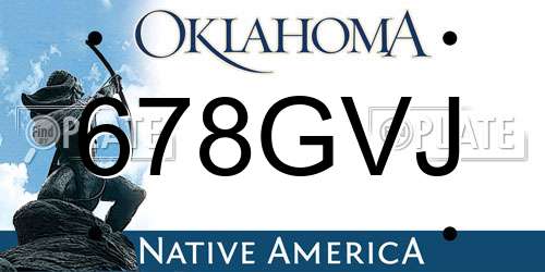 678GVJ Oklahoma License Plate