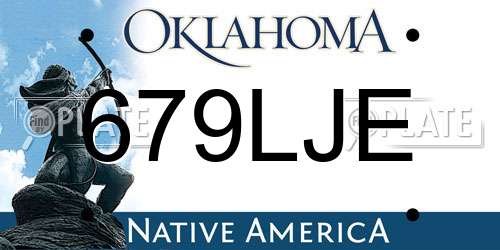 679LJE Oklahoma License Plate
