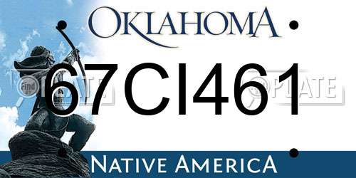 67CI461 Oklahoma License Plate
