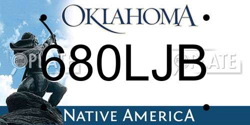 680LJB Oklahoma License Plate