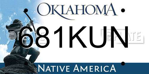 681KUN Oklahoma License Plate