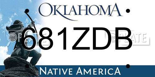 681ZDB Oklahoma License Plate