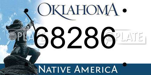 68286 Oklahoma License Plate
