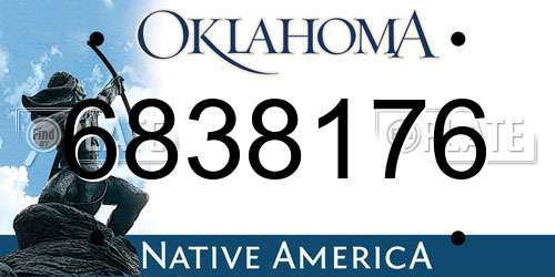 6838176 Oklahoma License Plate
