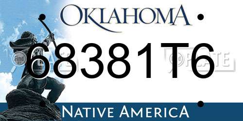 68381T6 Oklahoma License Plate