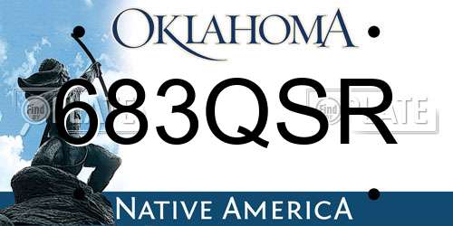 683QSR Oklahoma License Plate