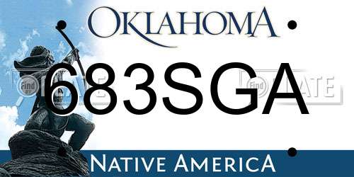 683SGA Oklahoma License Plate