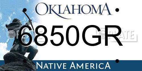 6850GR Oklahoma License Plate