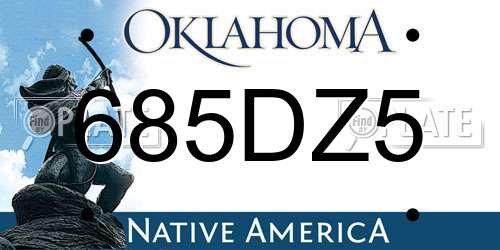 685DZ5 Oklahoma License Plate