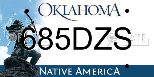 685DZS Oklahoma License Plate