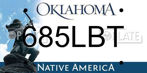 685LBT Oklahoma License Plate