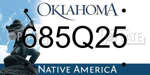 685Q25 Oklahoma License Plate