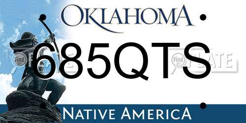 685QTS Oklahoma License Plate