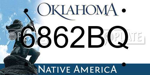 6862BQ Oklahoma License Plate
