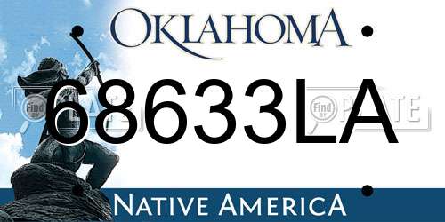 68633LA Oklahoma License Plate