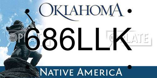 686LLK Oklahoma License Plate