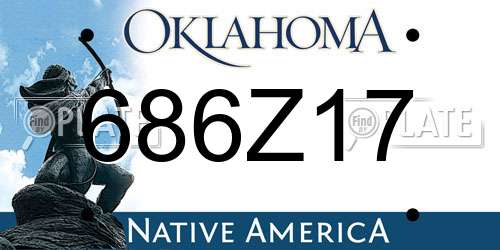 686Z17 Oklahoma License Plate