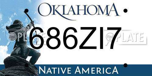 686ZI7 Oklahoma License Plate