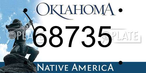 68735 Oklahoma License Plate