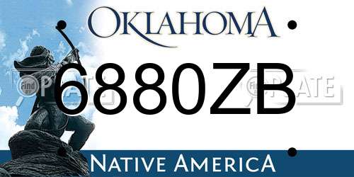 6880ZB Oklahoma License Plate