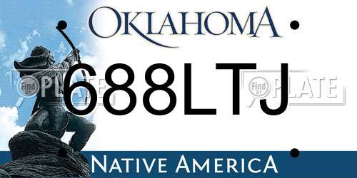 688LTJ Oklahoma License Plate