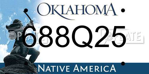 688Q25 Oklahoma License Plate