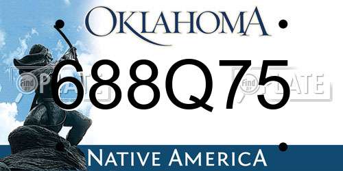 688Q75 Oklahoma License Plate
