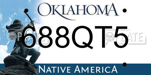 688QT5 Oklahoma License Plate
