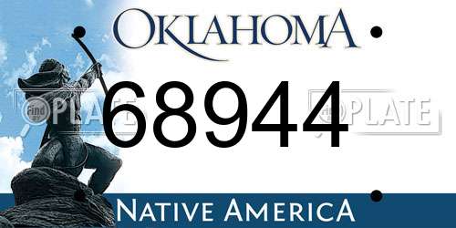 68944 Oklahoma License Plate