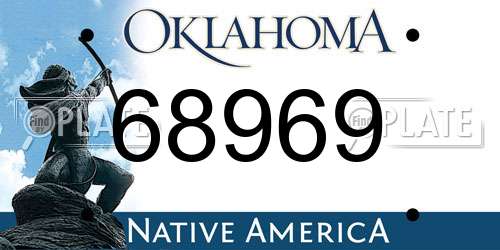 68969 Oklahoma License Plate
