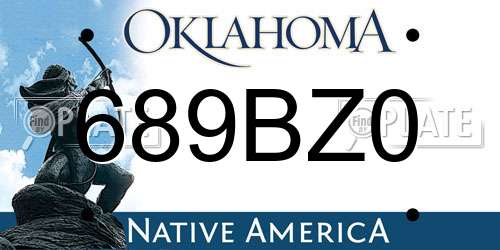689BZ0 Oklahoma License Plate