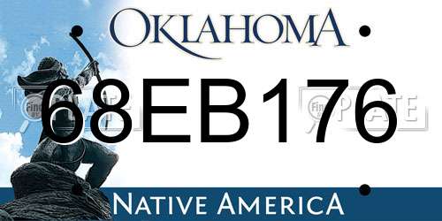 68EB176 Oklahoma License Plate