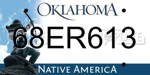 68ER613 Oklahoma License Plate