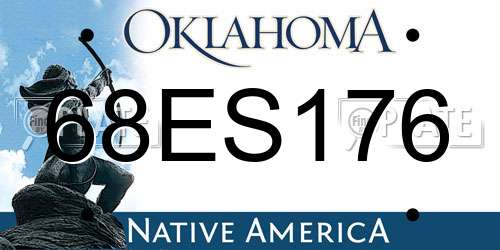 68ES176 Oklahoma License Plate