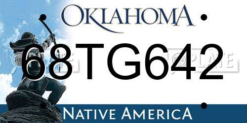 68TG642 Oklahoma License Plate
