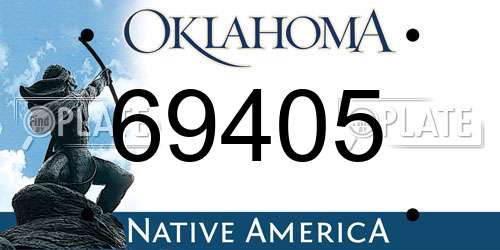 69405 Oklahoma License Plate