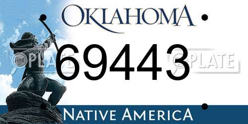 69443 Oklahoma License Plate