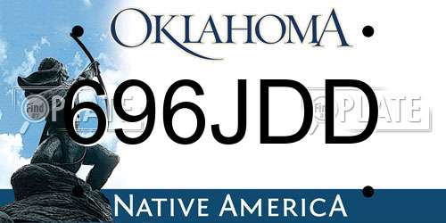 696JDD Oklahoma License Plate
