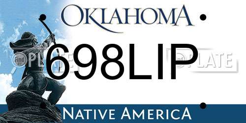 698LIP Oklahoma License Plate