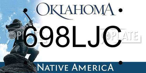 698LJC Oklahoma License Plate