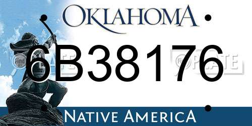 6B38176 Oklahoma License Plate